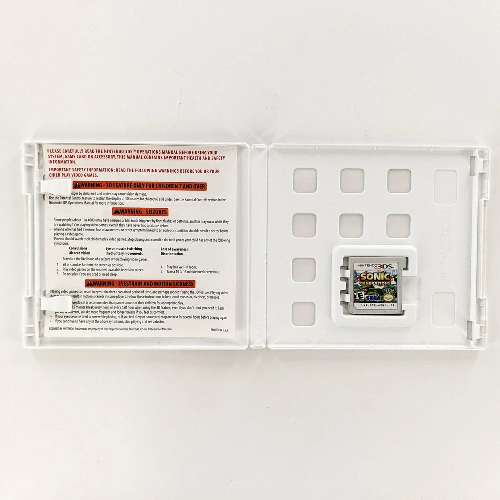 Sonic Generations (Nintendo 3DS, 2011) Authentic No Manual Tested & Works